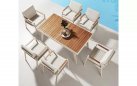 Zestaw stołowy aluminiowy bezowy NOFI Dining dla 6 osób