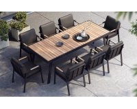 Czarny zestaw stołowy aluminiowy dla 8 osób NOFI Higold