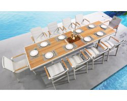 Rozkładany zestaw stołowy beżowy aluminiowy NOFI 280-340 2.0 Higold