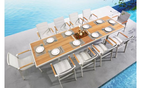 Rozkładany zestaw stołowy beżowy aluminiowy NOFI 280-340 2.0 Higold Rozkładany zestaw stołowy beżowy aluminiowy NOFI 280-340 2.0 Higold