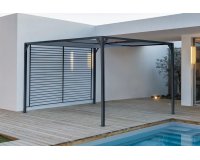 Ciemnoszary aluminiowy pawilon 3x3,6 m z zasuwanym dachem NOAH bizzotto 