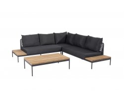 Aluminiowy narożnik ogrodowy modułowy antracyt lina polipropylenowa teak SAKURA 4SO