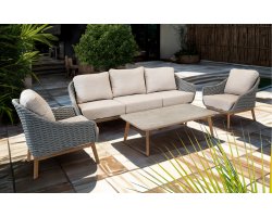 Stylowy zestaw ogrodowy IBIZA - sofa, fotele i stolik oplot z liny 
