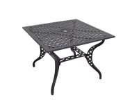 Kwadratowy stół ogrodowy z odlewanego aluminium w kolorze czarnym TRAFALGAR