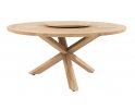 Okrągły stół ogrodowy podstawa krzyżowa teakowa / blat teak średnica 160 cm PRADO 4SO
