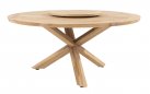 Okrągły stół ogrodowy podstawa krzyżowa teakowa / blat teak średnica 160 cm PRADO 4SO