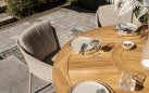 Okrągły stół ogrodowy podstawa krzyżowa teakowa / blat teak średnica 160 cm PRADO 4SO