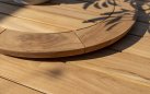 Okrągły stół ogrodowy podstawa krzyżowa teakowa / blat teak średnica 160 cm PRADO 4SO