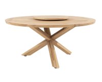 Okrągły stół ogrodowy podstawa krzyżowa teakowa / blat teak średnica 160 cm PRADO 4SO