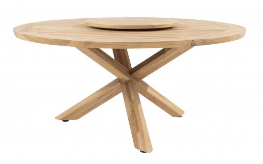 Okrągły stół ogrodowy podstawa krzyżowa teakowa / blat teak średnica 160 cm PRADO 4SO Okrągły stół ogrodowy podstawa krzyżowa teakowa / blat teak średnica 160 cm PRADO 4SO