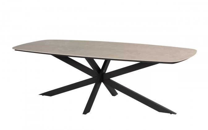 Stół jadalniany na taras PRADO 4SO ceramiczny blat podstawa krzyżowa grafitowa