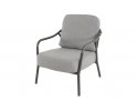 Fotel ogrodowy DURBAN Lesli Living — aluminium, lina ciemnoszara, poduszka olefin