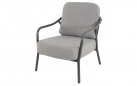 Fotel ogrodowy DURBAN Lesli Living — aluminium, lina ciemnoszara, poduszka olefin