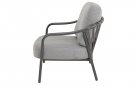 Fotel ogrodowy DURBAN Lesli Living — aluminium, lina ciemnoszara, poduszka olefin