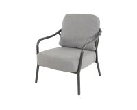 Fotel ogrodowy DURBAN Lesli Living — aluminium, lina ciemnoszara, poduszka olefin
