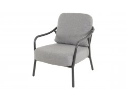 Fotel ogrodowy DURBAN Lesli Living — aluminium, lina ciemnoszara, poduszka olefin
