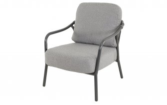 Fotel ogrodowy DURBAN Lesli Living — aluminium, lina ciemnoszara, poduszka olefin