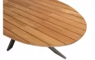Owalny stół ogrodowy 240x115 nogi brązowe blat teak PRADO 4SO