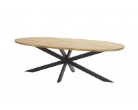 Owalny stół ogrodowy 240x115 nogi alu antracyt blat teak PRADO 4SO