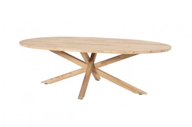 Owalny stół ogrodowy 240x115 teak PRADO 4SO