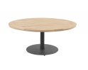 Okrągły stół 160 cm na jednej nodze alu antracyt blat teak SABA 4SO