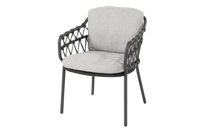 Krzesło jadalniane ogrodowe grafitowe CAPLI 4SO poduszki Olefin