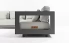 Szeroka sofa aluminiowa grafitowa METROPOLITAN 5SO