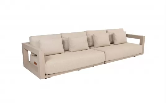 Szeroka sofa aluminiowa beżowa METROPOLITAN 5SO