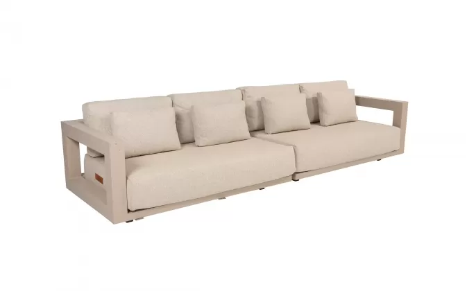 Szeroka sofa aluminiowa beżowa METROPOLITAN 5SO