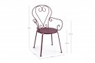Bordowe krzeslo metalowe sztaplowane styl retro ETIENNE Bizzotto
