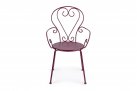 Bordowe krzeslo metalowe sztaplowane styl retro ETIENNE Bizzotto