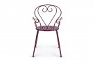 Bordowe krzeslo metalowe sztaplowane styl retro ETIENNE Bizzotto