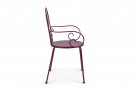 Bordowe krzeslo metalowe sztaplowane styl retro ETIENNE Bizzotto
