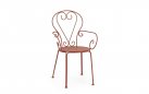 Ceglany kolor krzeslo metalowe sztaplowane styl retro ETIENNE Bizzotto