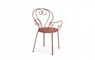 Ceglany kolor krzeslo metalowe sztaplowane styl retro ETIENNE Bizzotto