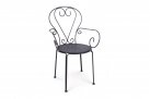 Grafitowe krzeslo metalowe sztaplowane styl retro ETIENNE Bizzotto