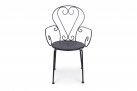 Grafitowe krzeslo metalowe sztaplowane styl retro ETIENNE Bizzotto