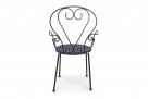 Grafitowe krzeslo metalowe sztaplowane styl retro ETIENNE Bizzotto