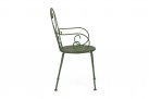 Oliwkowe krzeslo metalowe sztaplowane styl retro ETIENNE Bizzotto