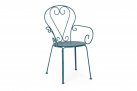 Zieleń morska krzeslo metalowe sztaplowane styl retro ETIENNE Bizzotto