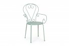 Zielony antyczny krzeslo metalowe sztaplowane styl retro ETIENNE Bizzotto