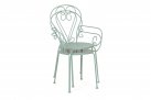 Zielony antyczny krzeslo metalowe sztaplowane styl retro ETIENNE Bizzotto