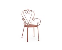 Ceglany kolor krzeslo metalowe sztaplowane styl retro ETIENNE Bizzotto