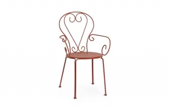 Ceglany kolor krzeslo metalowe sztaplowane styl retro ETIENNE Bizzotto