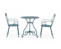 Zielonoszary okragły metalowy stolik prowansalski śr. 70 ETIENNE bizzotto