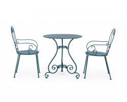 Zielonoszary okragły metalowy stolik prowansalski śr. 70 ETIENNE bizzotto