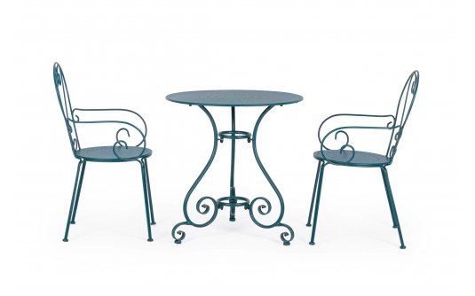 Zielonoszary okragły metalowy stolik prowansalski śr. 70 ETIENNE bizzotto Zielonoszary okragły metalowy stolik prowansalski śr. 70 ETIENNE bizzotto