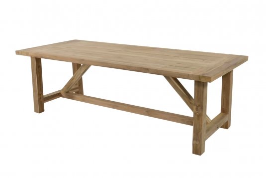 Duży stół ogrodowy teak 240x100 cm recyklingowane drewno CASTLE