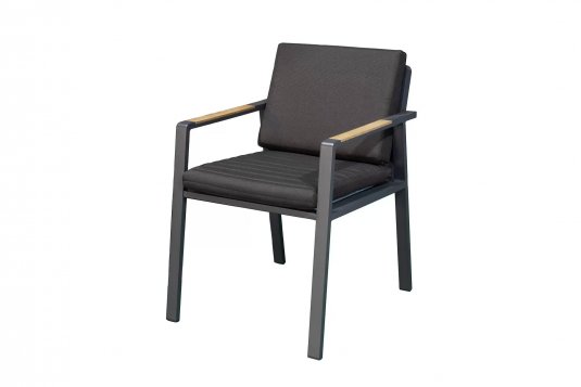 Czarne krzesło ogrodowe z poduszkami NOFI Higold