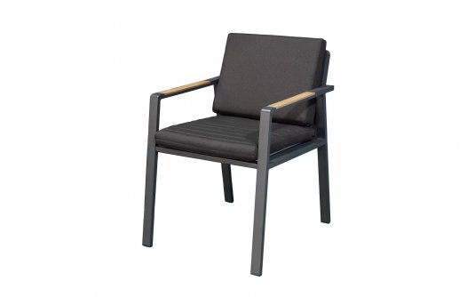 Czarne krzesło ogrodowe z poduszkami NOFI Higold